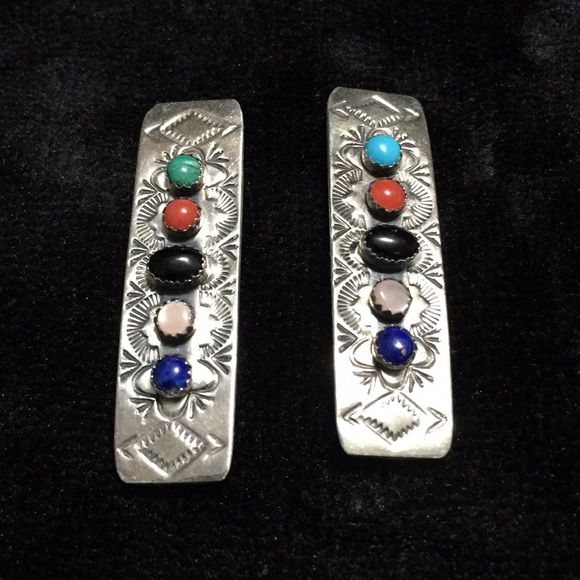 Vintage Native American hair clips main image 2